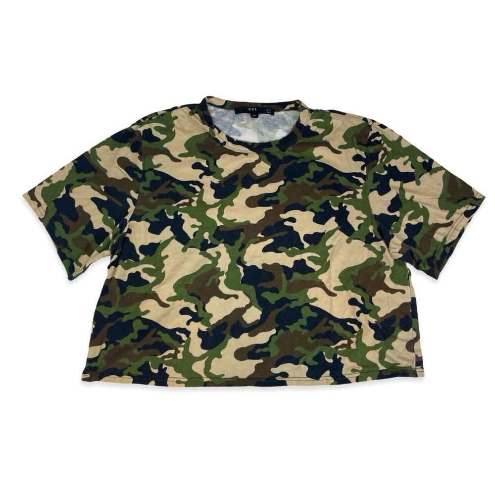 Veronica Beard Camo Cropped Tee – Size L